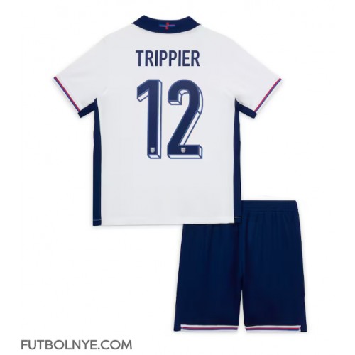 Camiseta Inglaterra Kieran Trippier #12 Primera Equipación para niños Eurocopa 2024 manga corta (+ pantalones cortos)